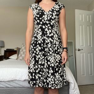 Black and white flower dress